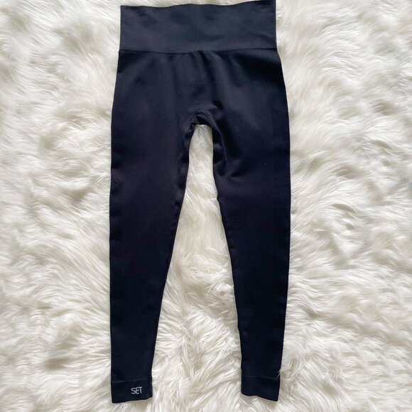 SET Active Black Onyx Sculpt Flex Power Compression Seamless High Waist Leggings - Picture 4 of 7